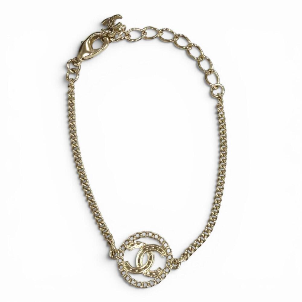 CHANEL Gold Logo Charm Bracelet - Picture 3 of 9